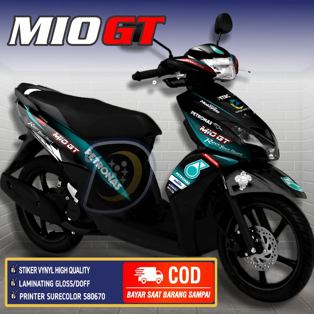 COD / Bayar Di tempat Decal Motor Mio GT Striping Yamaha Mio GT Stiker Mio GT Petronas