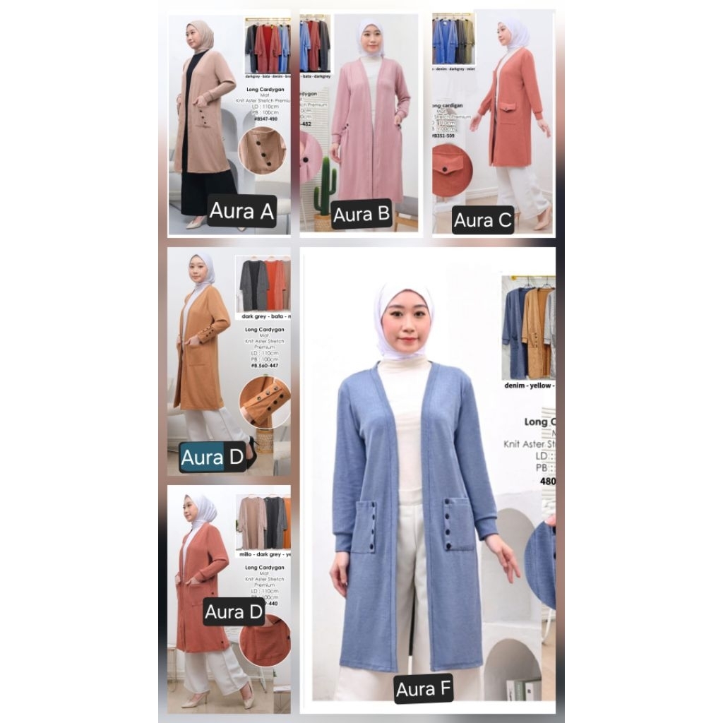 Long cardigan Rajut Aura Variasi kancing #Long caridigan#cardigan rajut#pakaian muslim