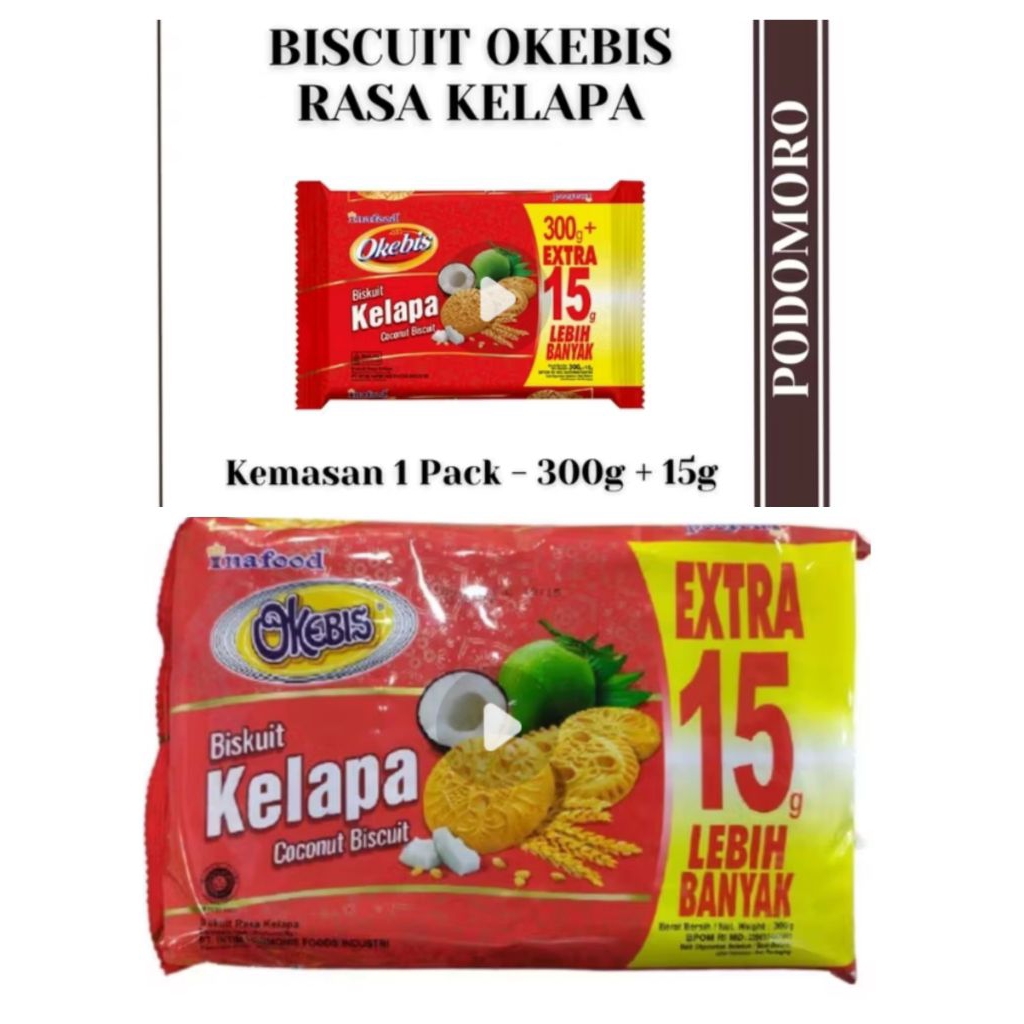 INAFOOD OKEBIS BISKUIT KELAPA 300+15GR