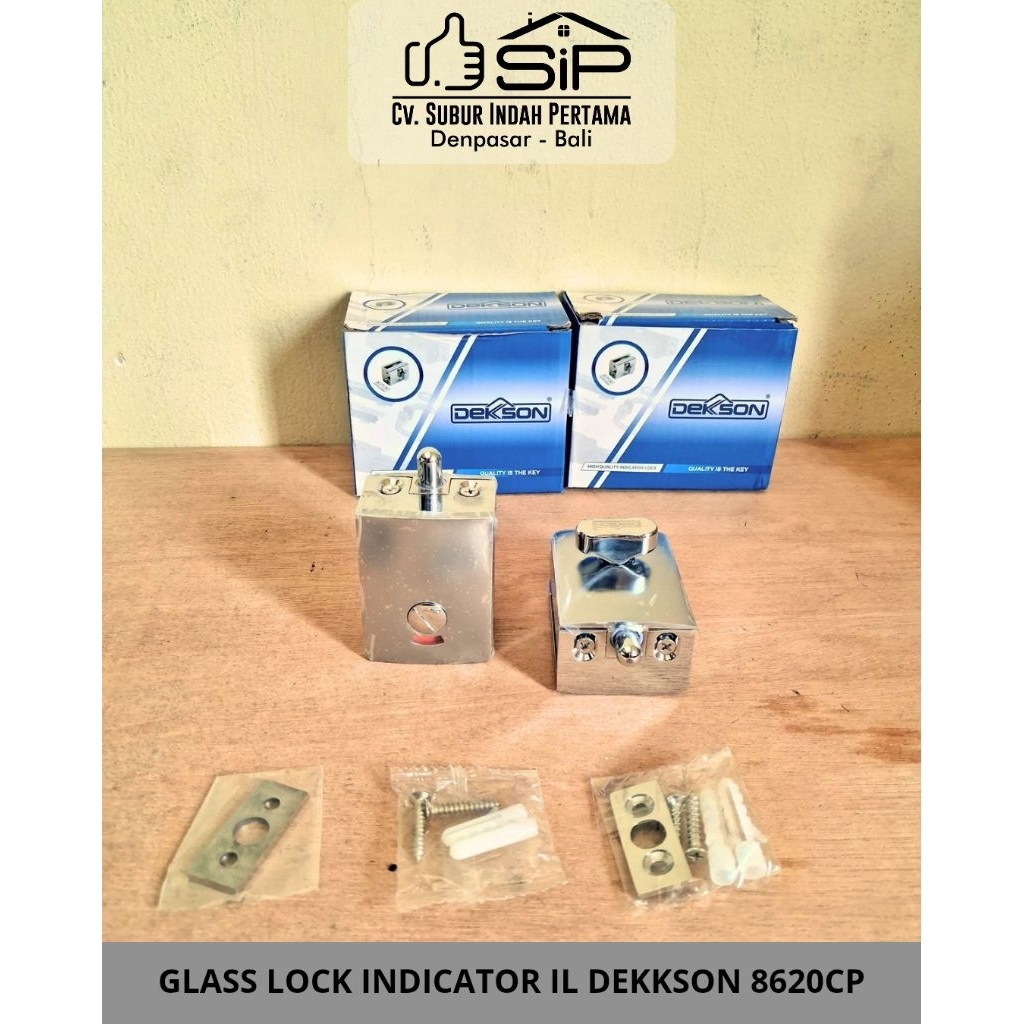 KUNCI KACA INDIKATOR IL DEKKSON 6820CP/Grendel Kaca/Slot Pintu Kaca/Grendel Kamar Mandi Kaca/Kunci P