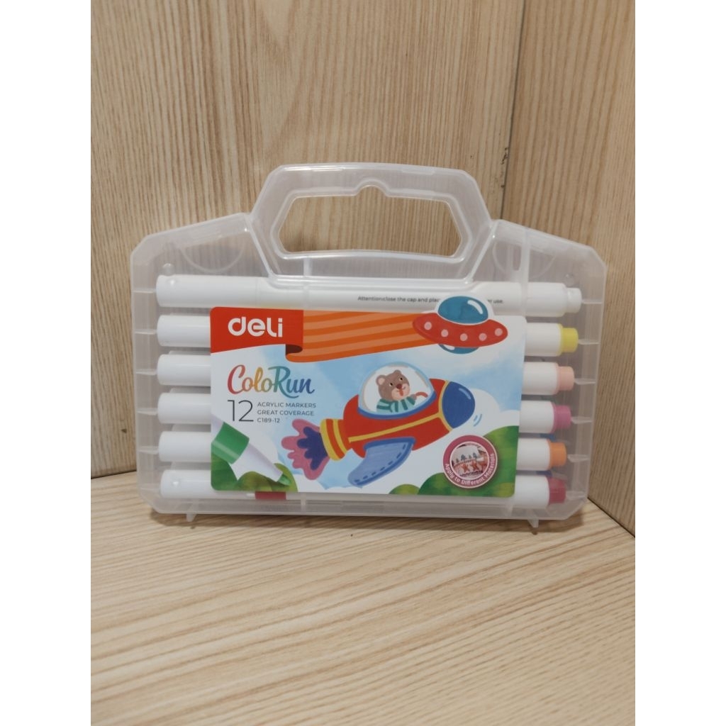 Deli Spidol Acrylic 12 Warna|| Akrilik||Acrylic Marker