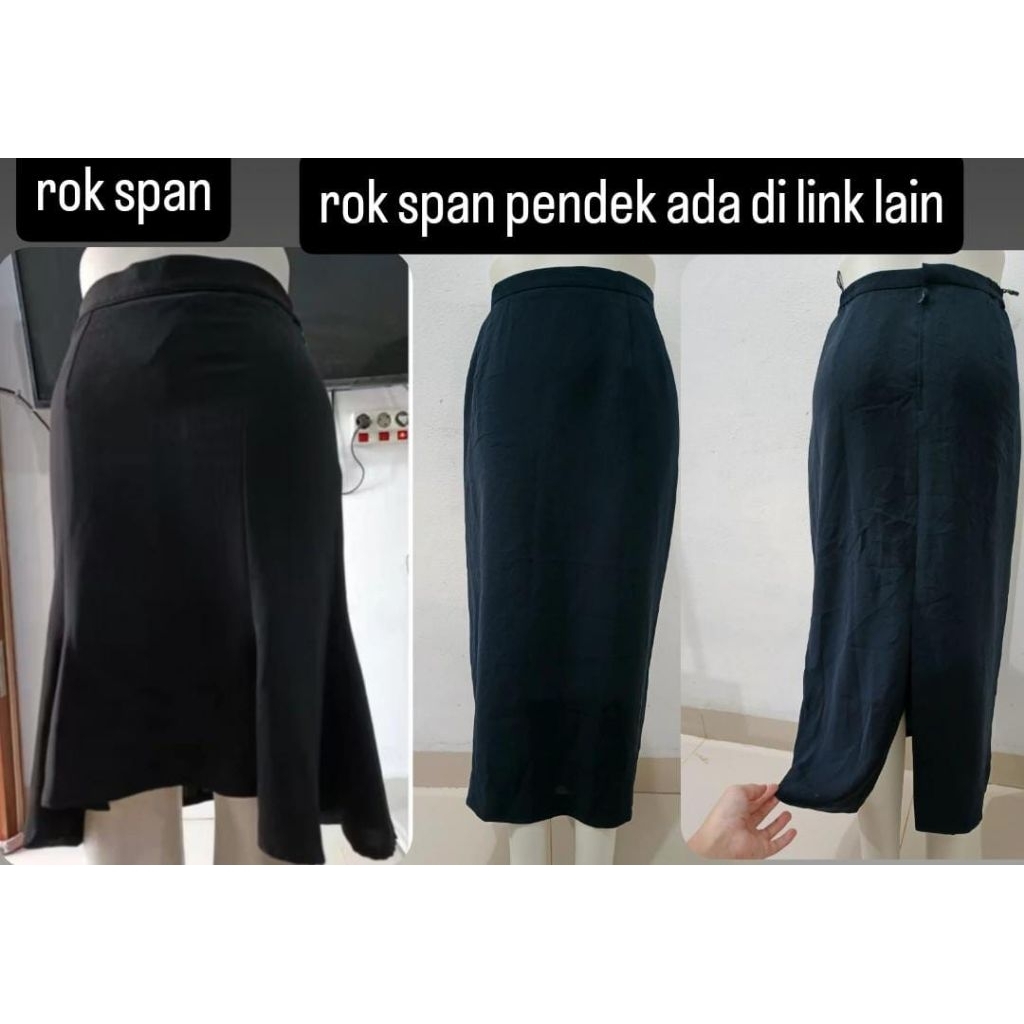 rok span rok kerja perempuan warna hitam rok dasar wanita