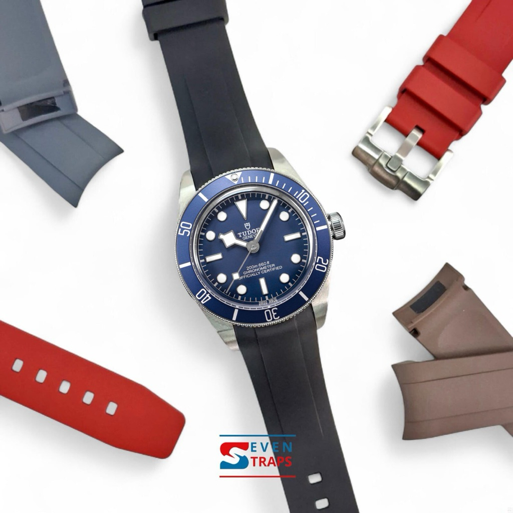 20mm LUX CURVED END RUBBER STRAP FOR TUDOR BLACKBAY SEIKO ALPINIST