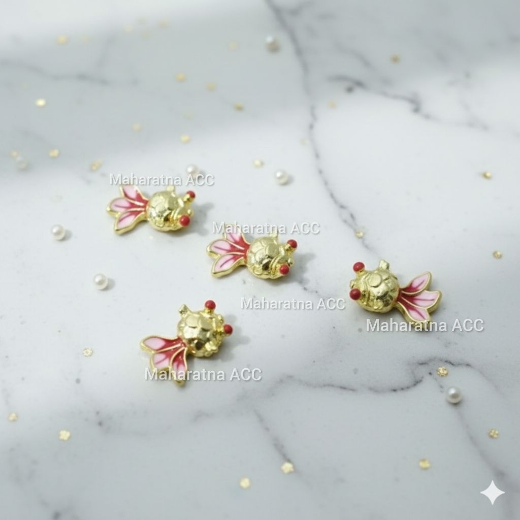 Charm Xuping Untuk DIY Gelang Dan Kalung Charm Emas Imitasi  Model Ikan Koi