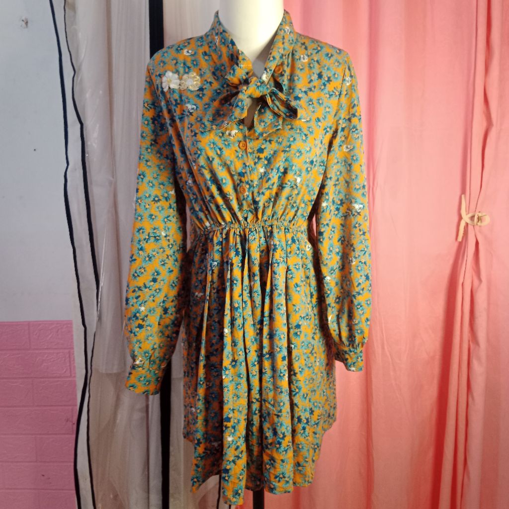 Dress Sifon wanita lengan panjang