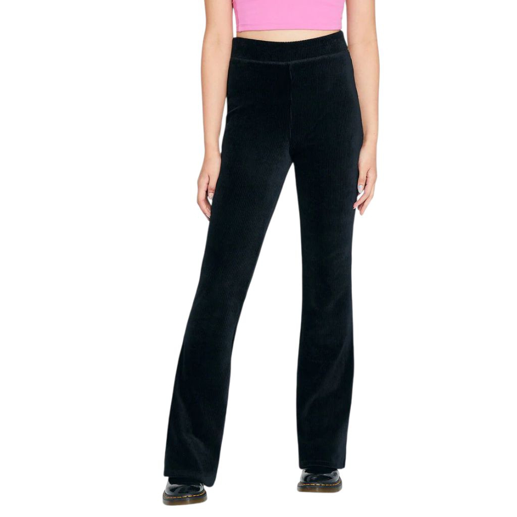 celana panjang wanita/ celana aeropostale high rise ribbed velour flare pants