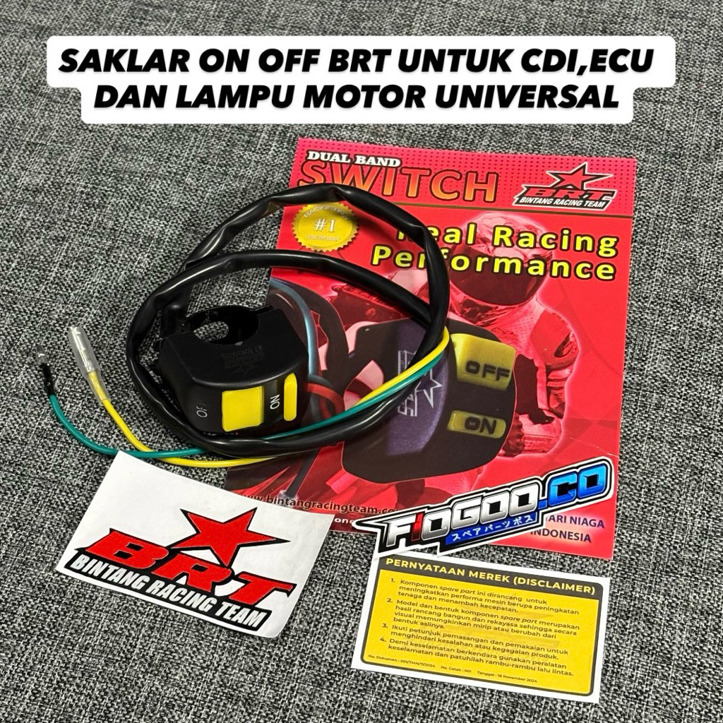 SAKLAR ON OFF BRT UNTUK CDI DAN LAMPU MOTOR SAKLAR ENGINE ON OFF BRT ORIGINAL SAKLAR SWITCH ON OFF B