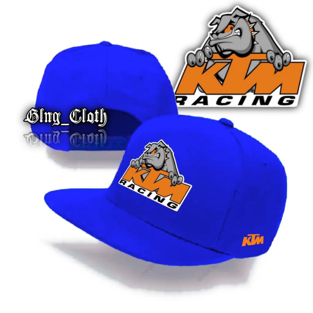 Snapback Hat Caps KTM RACING PITBULL - Topi Snapback Hiphop Race - Topi Snapback Full Kain Visor Dat