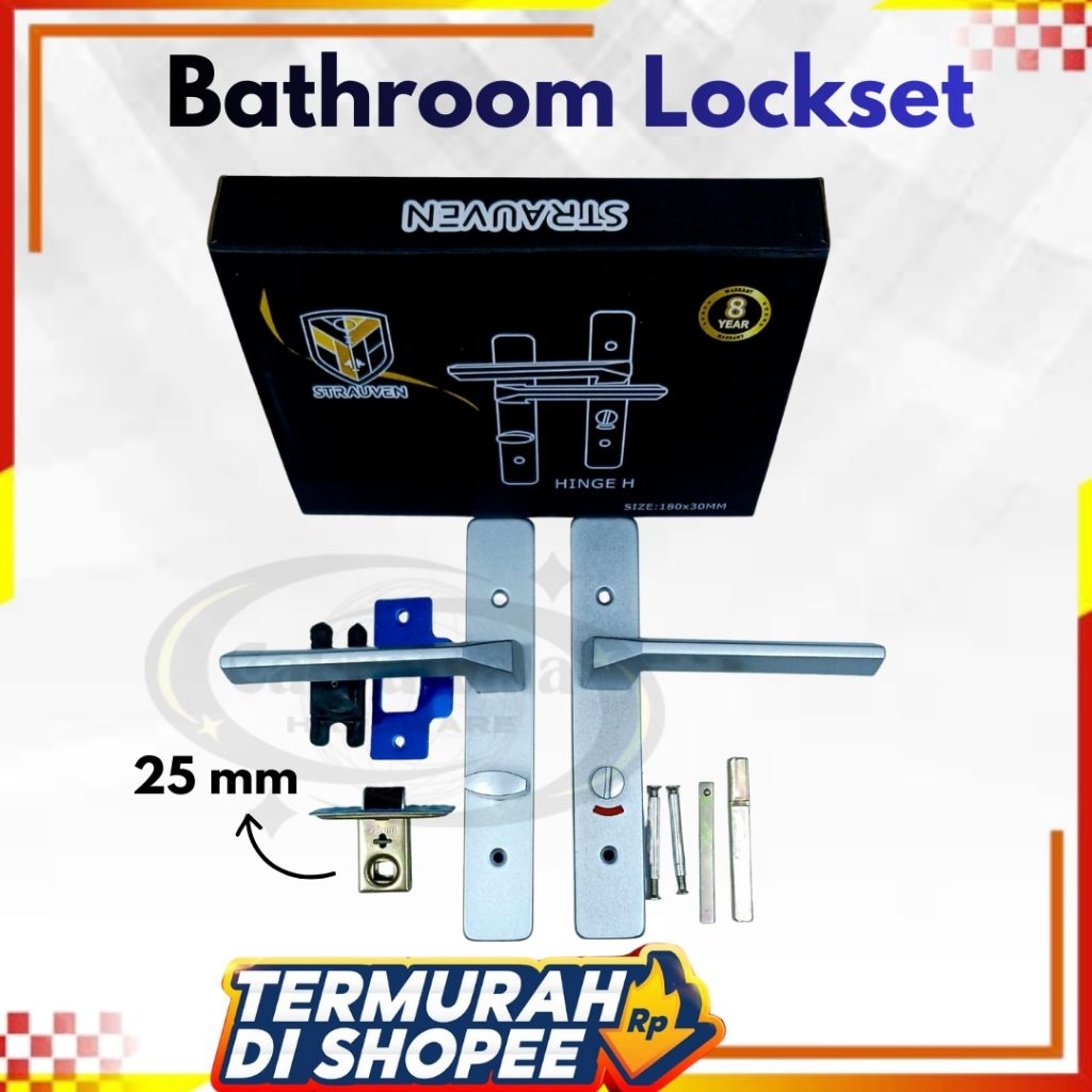 Handle Pintu Alumunium Kunci Knob Indicator || Handel Set Pintu Kamar Mandi