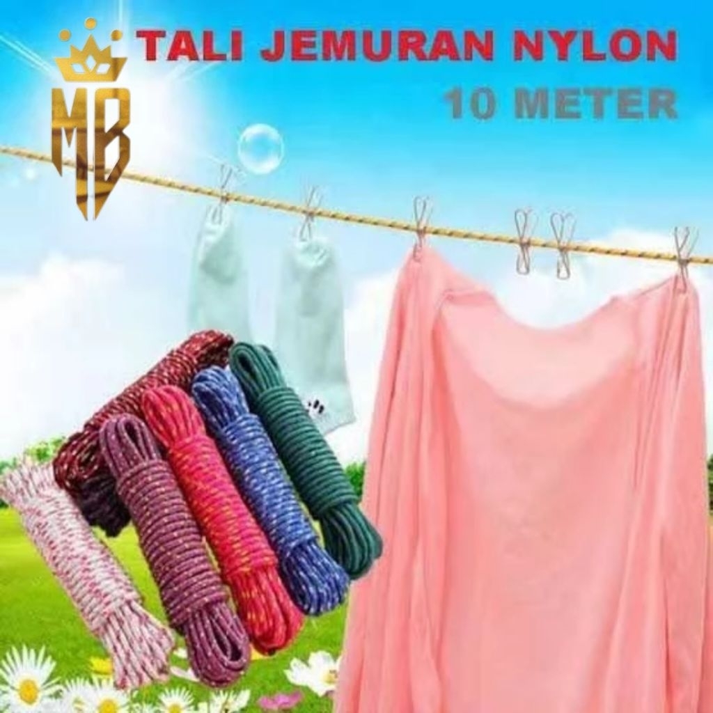 TALI NILON 10M / NYLON Tali Jemuran 10 Meter Tali Tambang Nilon 10m Serbaguna Anti Slip-murah_banget