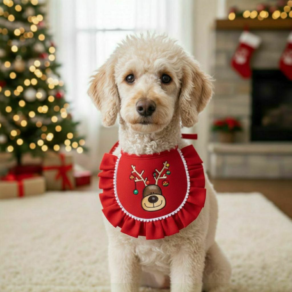 Baju natal anjing bib anjing bib natal anjing