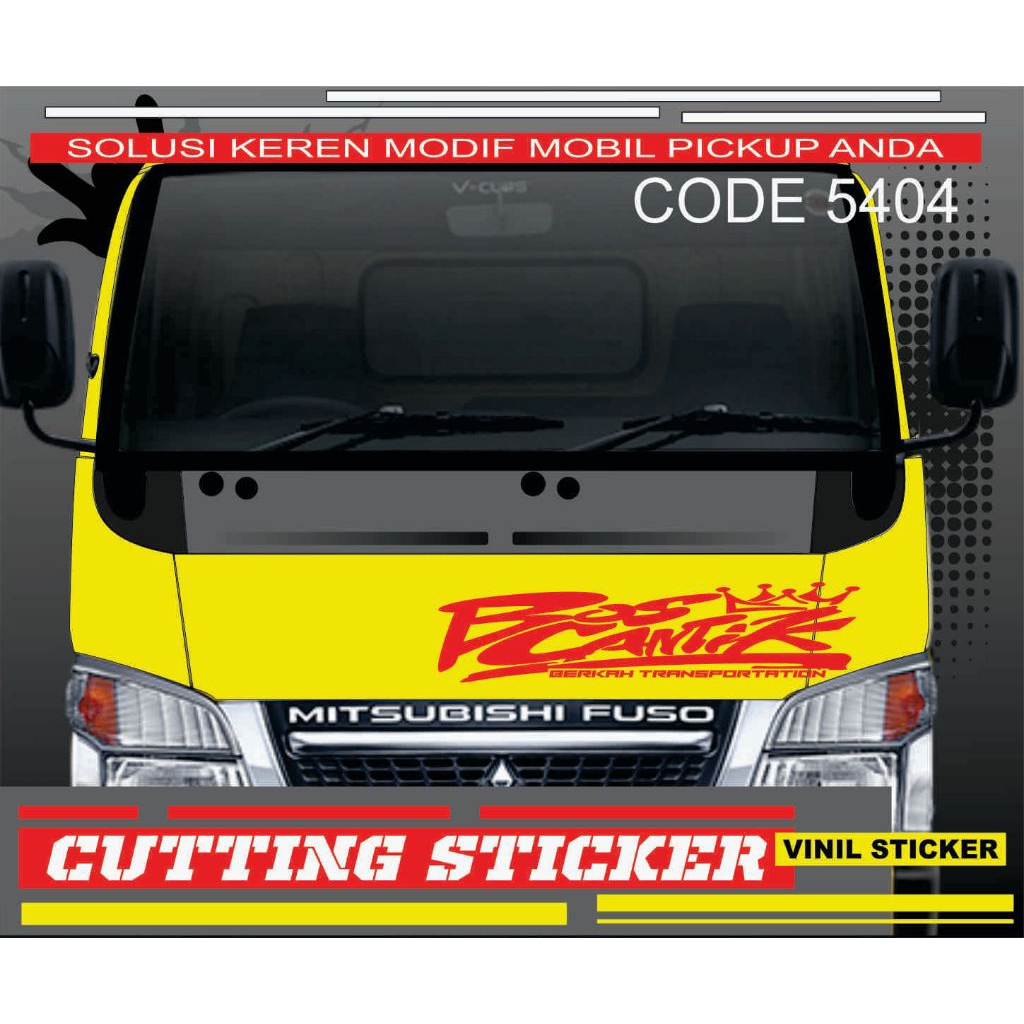 stiker mobil truk canter kap depan kabin code 5404