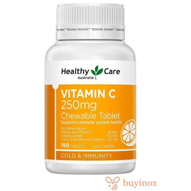 HEALTHY CARE Vitamin C 250mg Chewable 150 Tablets - ORIGINAL AUSTRALIA / Tablet Kunyah Vit C 500 mg