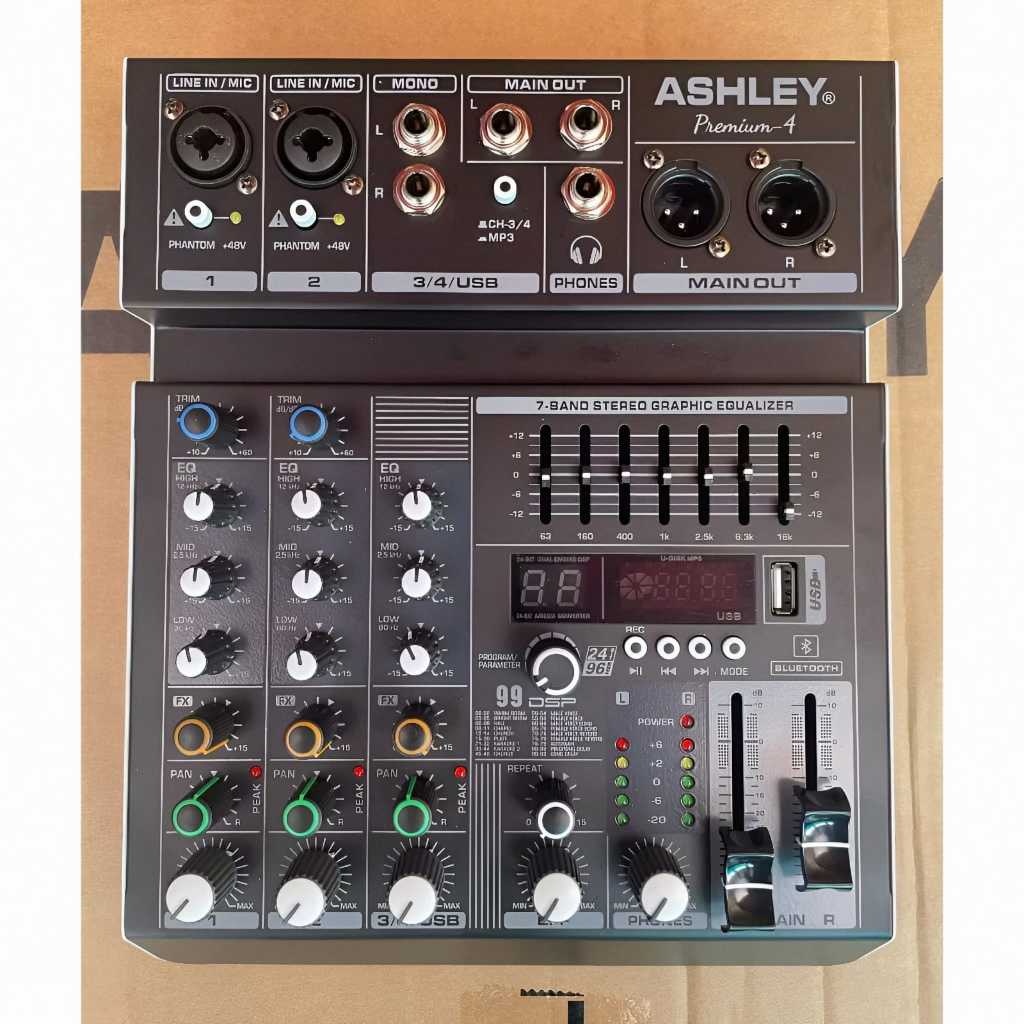 Mixer ASHLEY PREMIUM 4 / mixer 4 Channel Effect 99 DSP + USB Bluetooth
