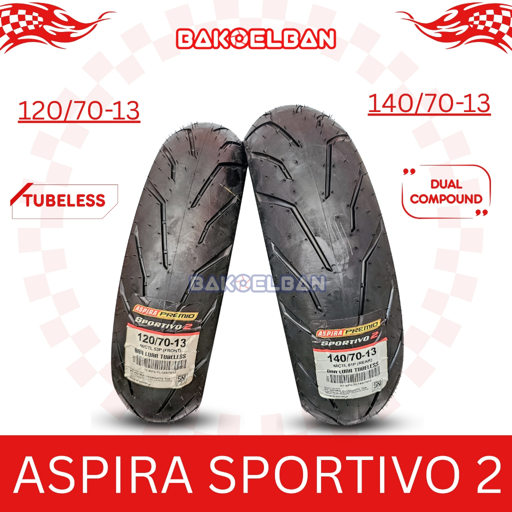 PAKET BAN ASPIRA SPORTIVO 2 120/70-13 & 140/70-13