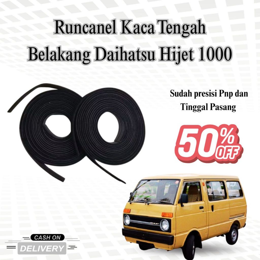 Karet Runchanel Tengah / Belakang Daihatsu Hijet 1000 | Jalur Kaca Hijet 1000 Variasi Lengkap