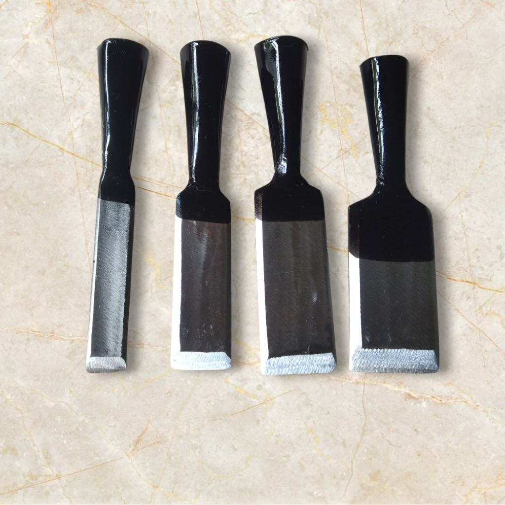 pahat kayu/tatah kayu/tatah bobok/tatah baja/tatah 1set ukuran 2cm 3cm 4cm 5cm