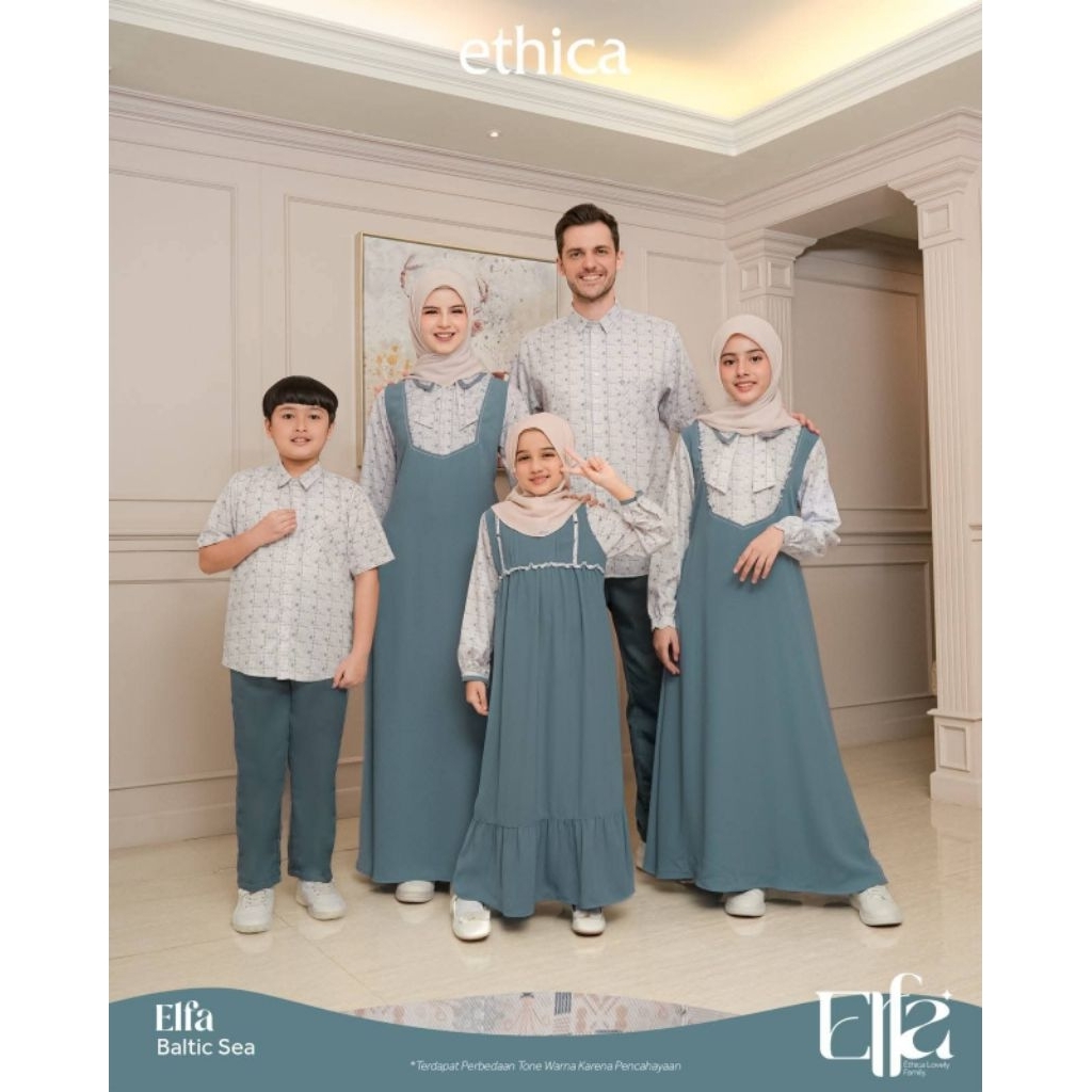 Terbaru Sarimbit Ethica 2026 Elfa Baltic Sea Baju Lebaran Kekinian Modern Syari Couple Keluarga Pasa