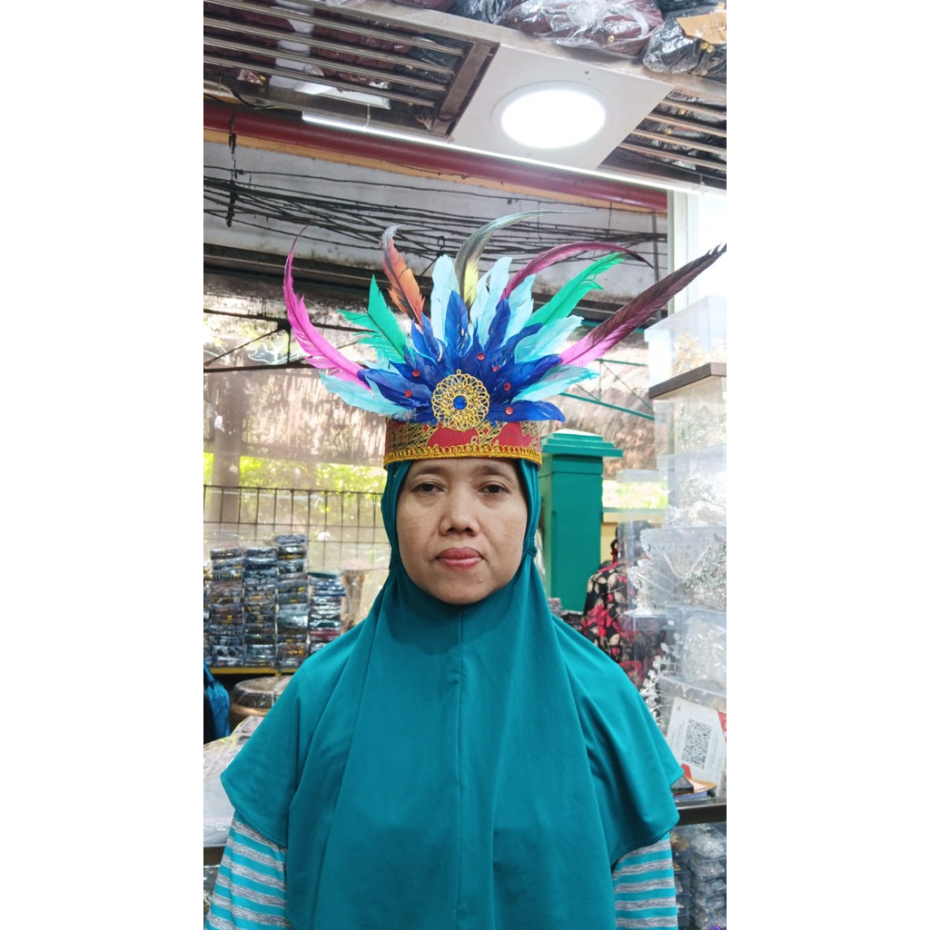 bando bulu dayak/mahkota dayak/Bulu dayak
