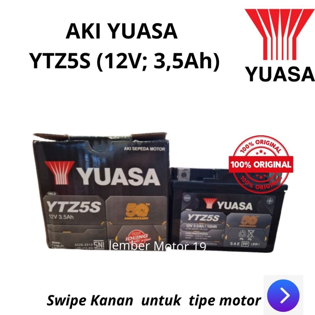 AKI MOTOR/ AKI KERING YUASA YTZ5S HONDA