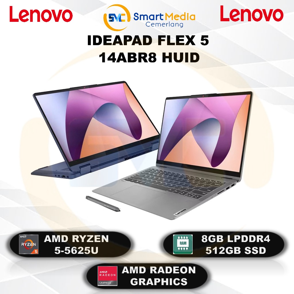 LENOVO Ideapad Flex 5 - Ryzen 5-5625U - 8GB - 512GB - W11 - Office - Touch