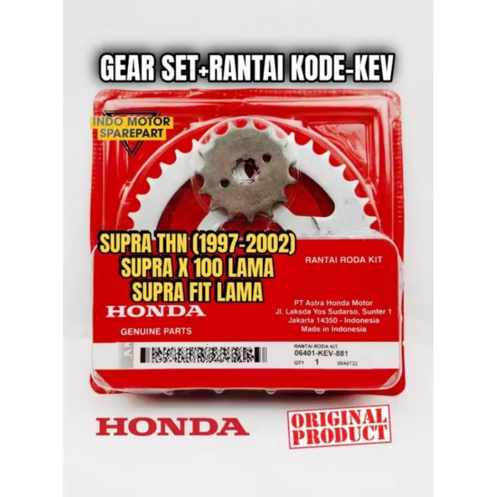 GEAR SET SUPRA LAMA GEAR SET + RANTAI HONDA KEV SUPRA X LAMA