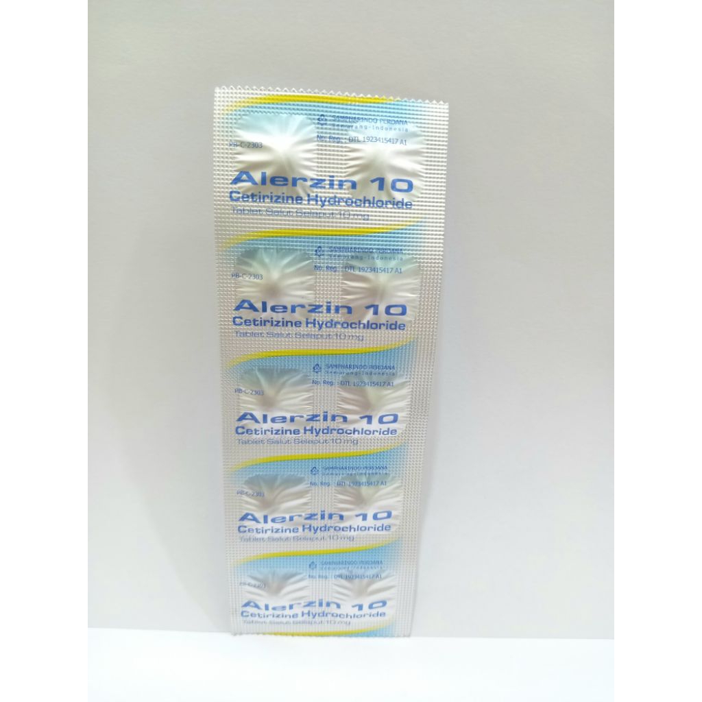 Alerzin 10mg (Cetirizine Hydrochloride 10mg) | Obat Alergi