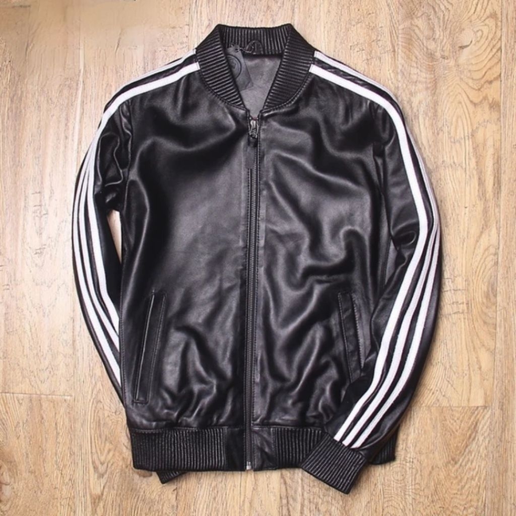 Jaket kulit asli model Adidas kulit asli domba