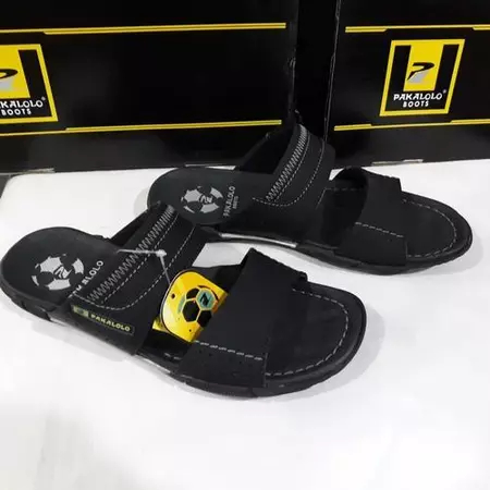 SANDAL KULIT PAKALOLO ORIGINAL SANDAL PRIA SANDAL SLOP SANDAL CASUAL PAKALOLO HITAM