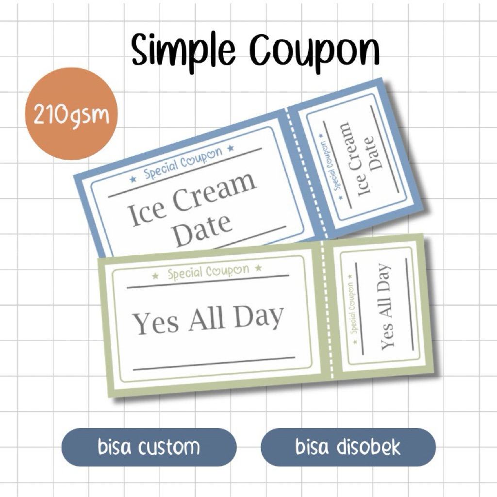 Simple Coupon | Wish Coupon | Love Coupon | Hadiah | Bisa disobek