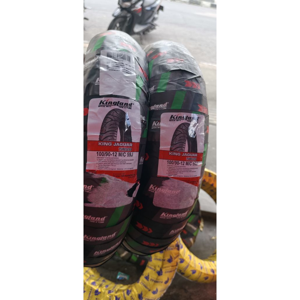 BAN KINGLAND KING JAGUAR TUBELESS UKURAN 100/90-12BAN KINGLAND KING JAGUAR TUBELESS BHA