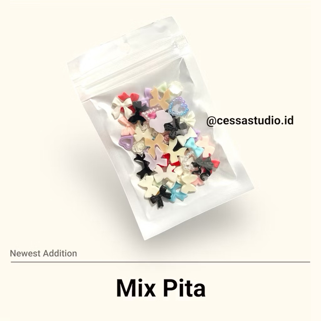 1 Bungkus Hiasan ManikManik Mix/Aksessoris Nailart Pita / Bow Accessories