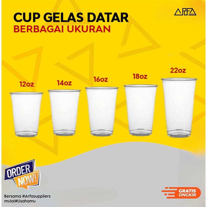 Cup Gelas 12oz 14oz 16oz 18oz 22oz Plastik PP