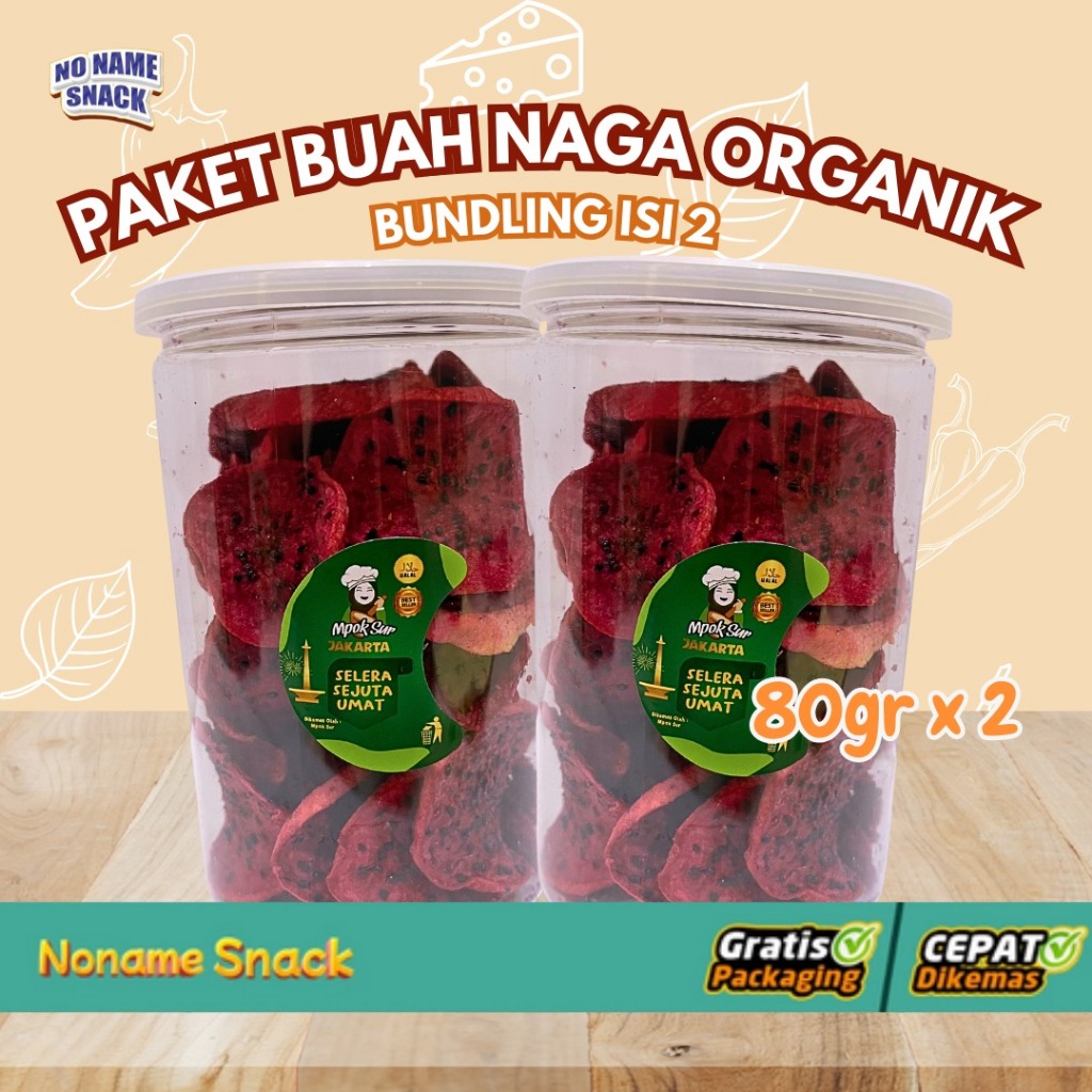 NoName Snack - Paket Bundling Kripik Buah Naga Organik Isi 2