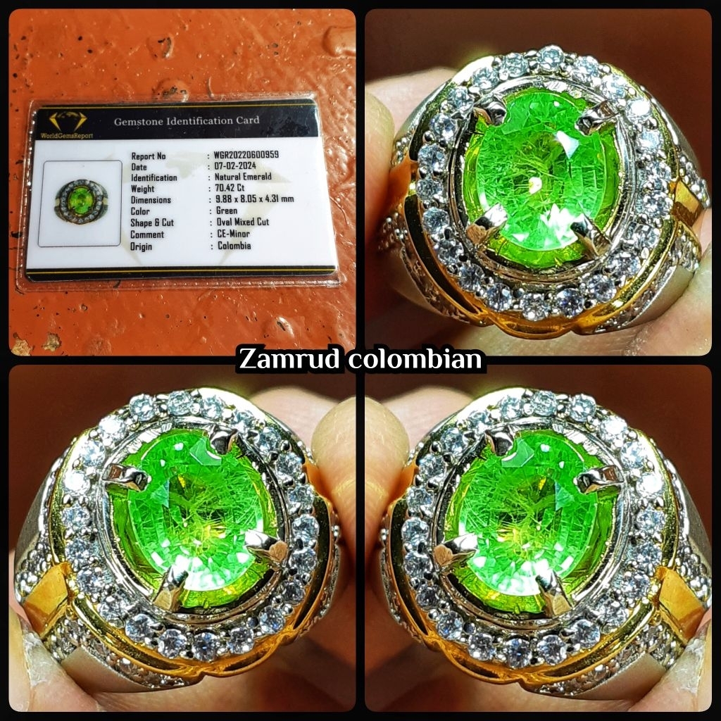 natural batu permata mulia super jamrud colombia HQ