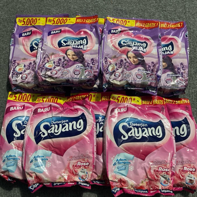 Grosir Hemat 10 Pcs Deterjen Sayang 220 gram Lavender atau Rose