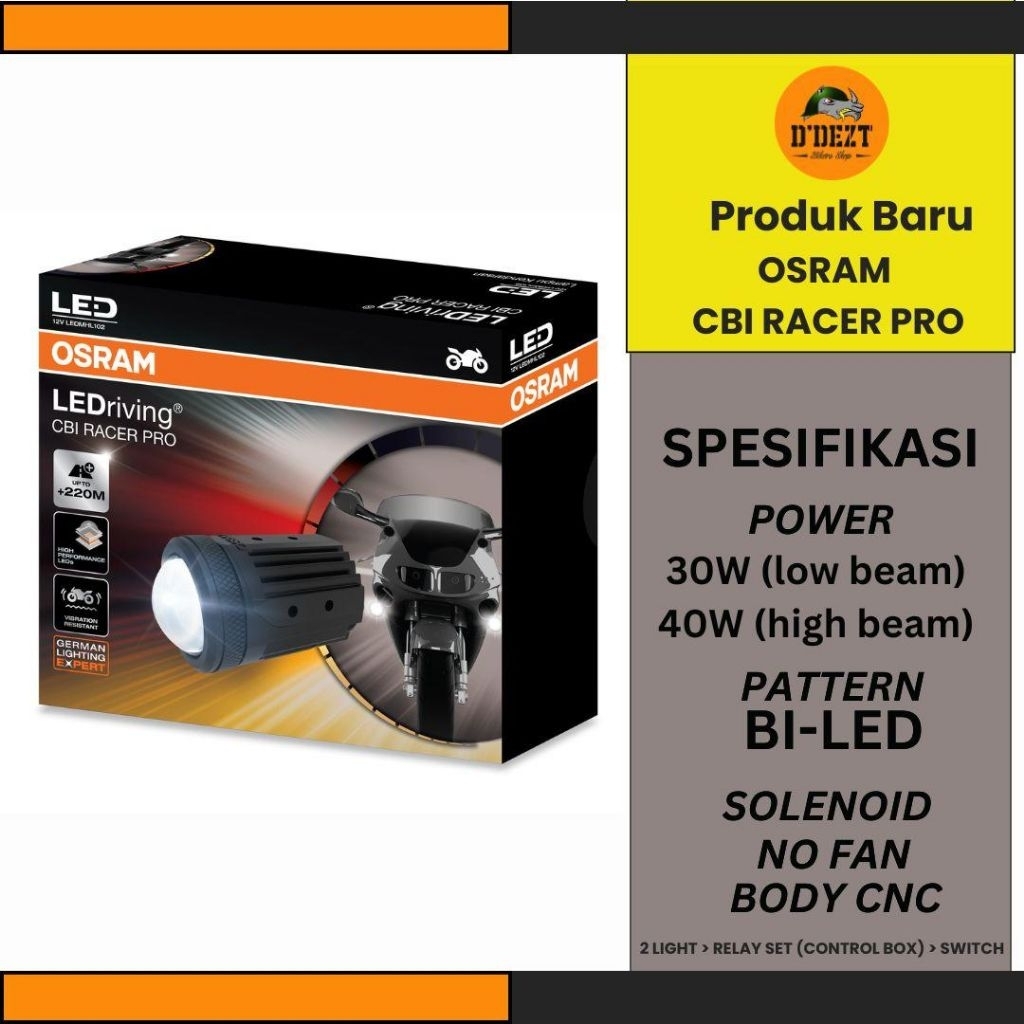 DUROMOTO OSRAM  CBI RACER PRO LAMPU TEMBAK LAMPU BILLED MOTOR MOBIL LAMPU LED TAMBAHAN