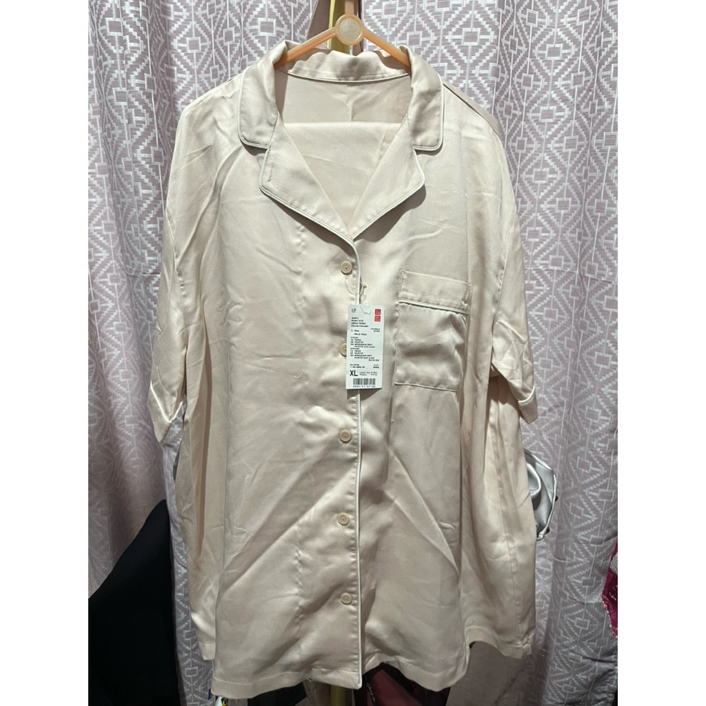 NEW Uniqlo Piyama Satin Set Pink Size XL