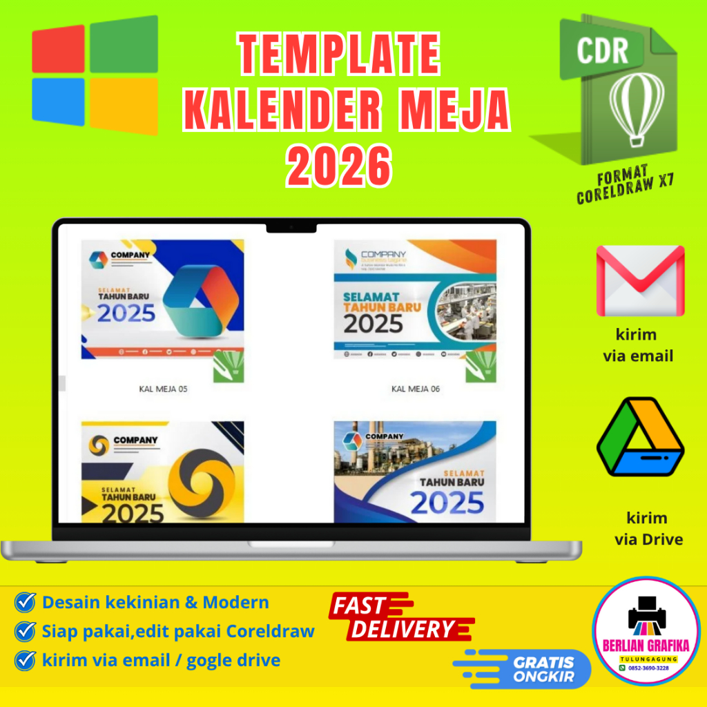 10 TEMPLATE DESAIN KALENDER MEJA FORMAT COREL X7