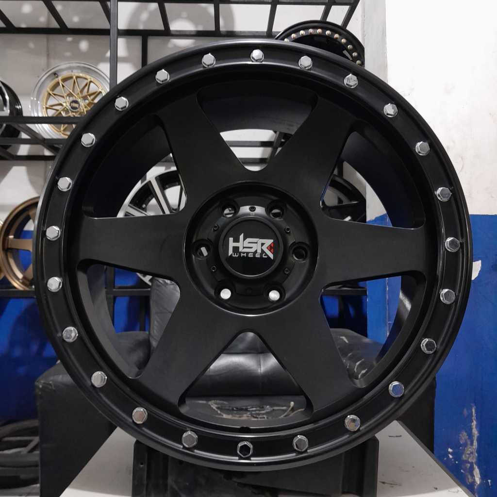 Velg Mobil Racing HSR HANBAI R20 Original Baut 6 Hitam Untuk Pajero Fortuner Hilux Triton Dll