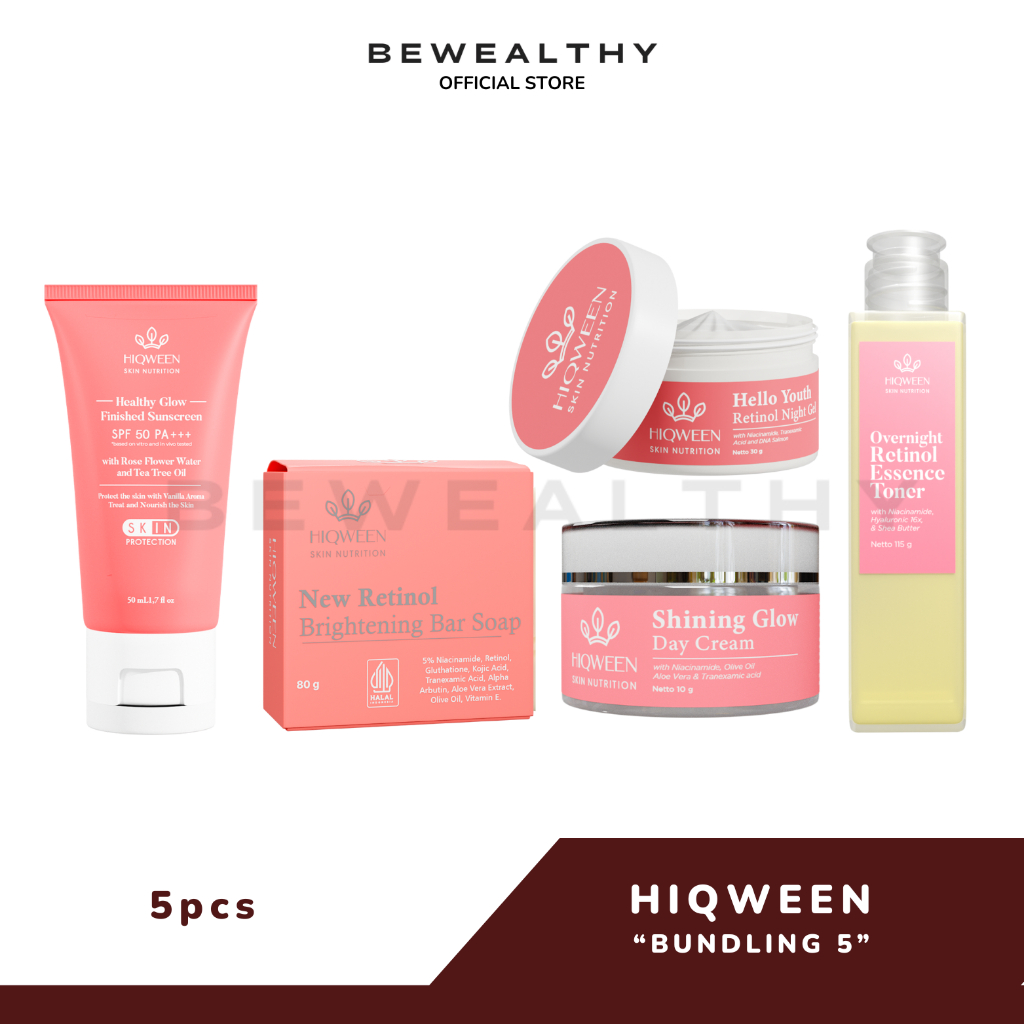(BUNDLING) HIQWEEN Skincare Mengatasi Flek Hitam Retinol Soap Facial Wash Memutihkan Tubuh Hiqween R