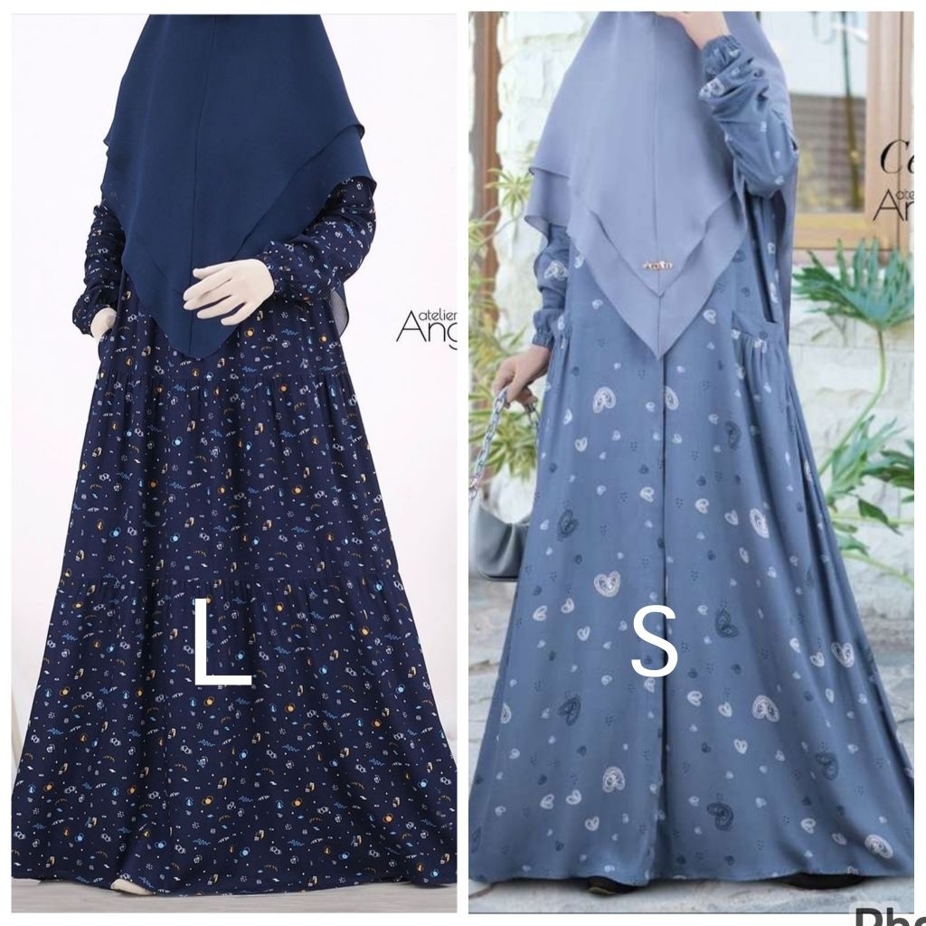 Atelier Angelina | Bella Dress Memphis Geo L | Basic Viscose | Celine Dress Genjipie Bluefin S | Par