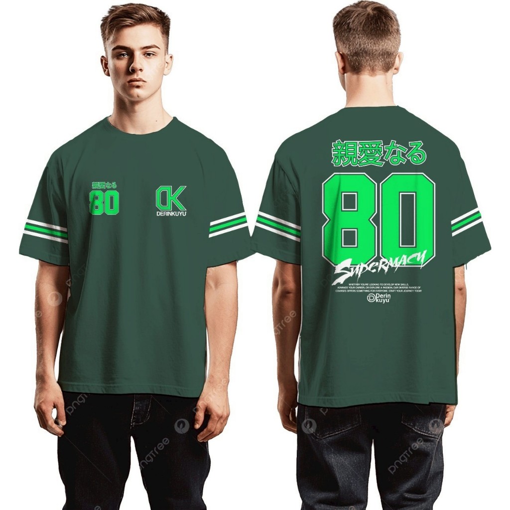 Kaos Distro Hijau Sablon  Kaos pria lengan pendek Kaos pria distro Kaos oblong Bahan Katun