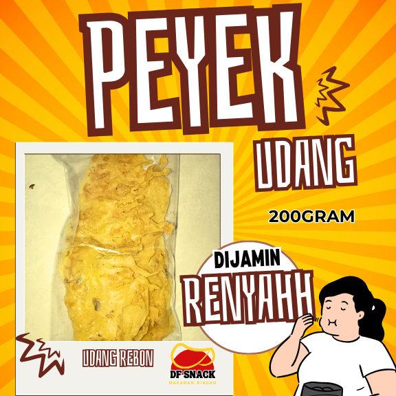 PEYEK UDANG DF SNACKRESS - Peyek Kacang Udang Rebon 200Gram