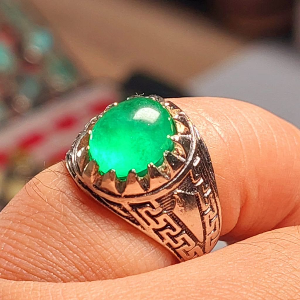 Cincin giok burma kristal natural asli ring cakep