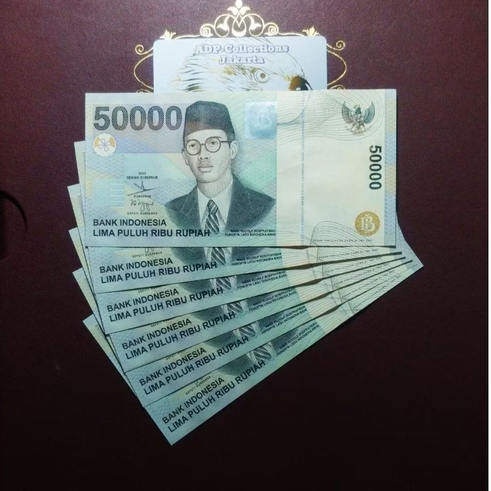 Uang kuno 50000 supratman 1999