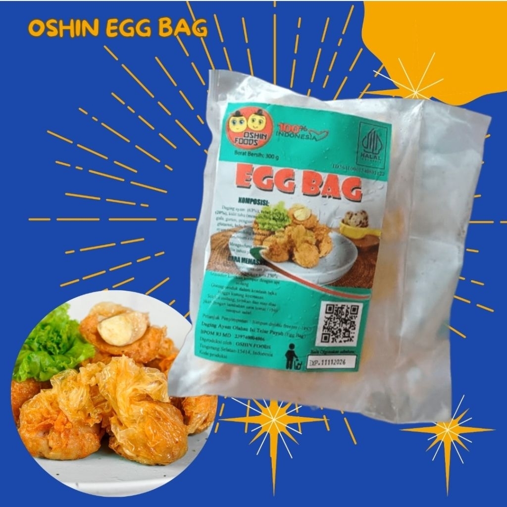 Oshin Egg Bag-Ekado EggKado Telur Puyuh Home Made Frozen Food Bento 10 pcs
