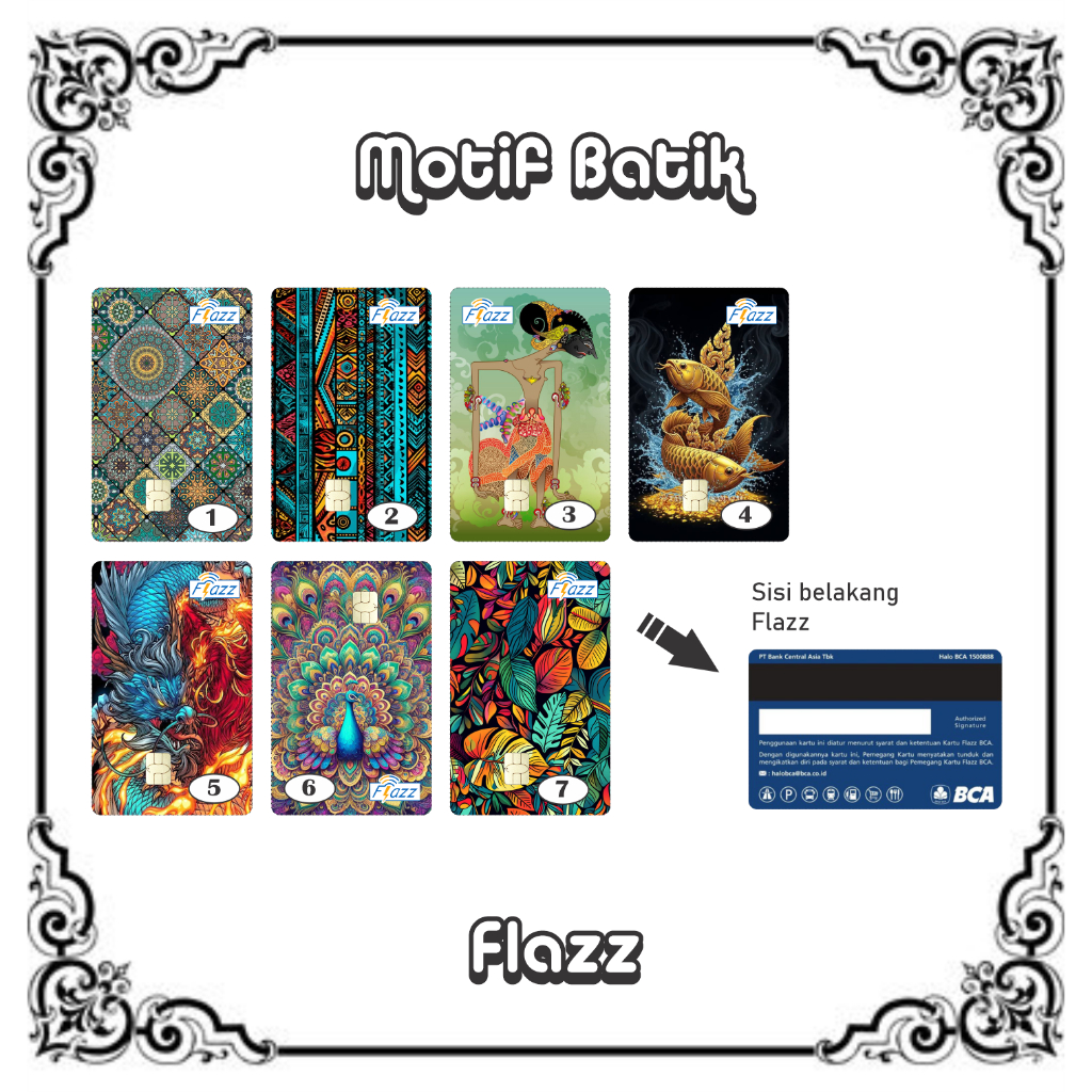 Kartu eMoney eToll Tapcash BRIZZI edisi Batik - Custom Print