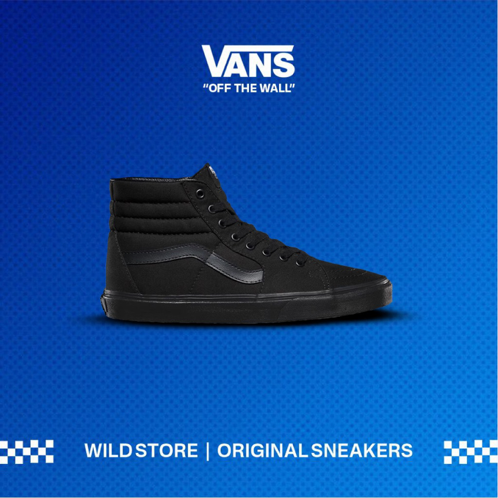 SEPATU V4NS SK8 HIGH FULL BLACK BNIB ORIGINAL