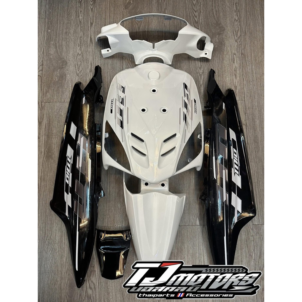 TERLARIS CUSTOM BODY SET YAMAHA MIO SPORTY 5TL WARNA HITAM KOMBINASI PUTIH STRIPING TANAM TIMPA CLEA